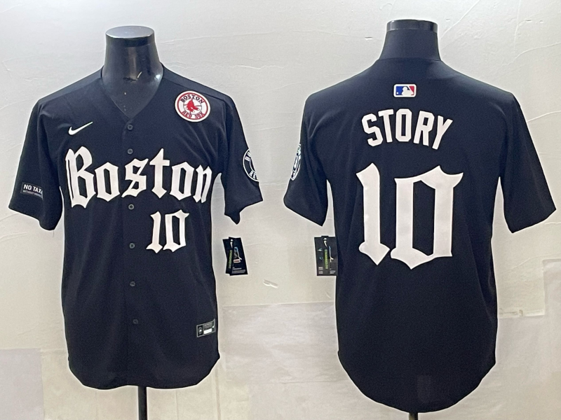 Men Boston Red Sox #10 Story black 2025 Nike MLB Jersey 004